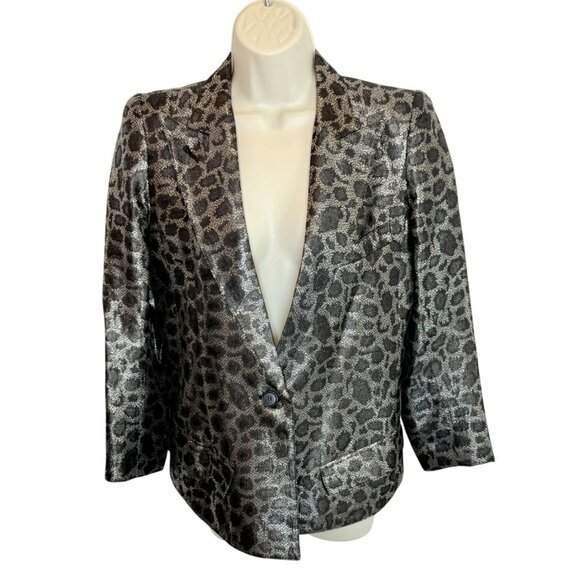 Smythe Blazer Printed Evening Leopard Pattern Jacket- Size 4 - Picture 3 of 7